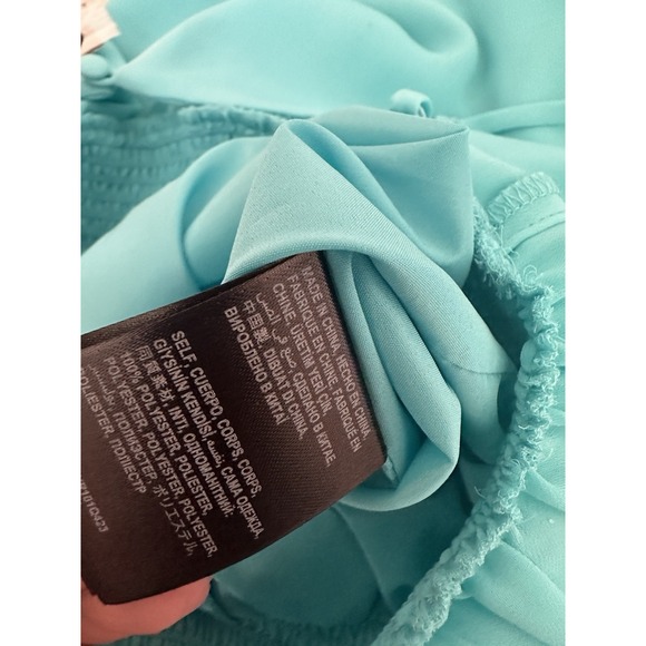 Bebe Women's Blue Romper NWT (Read) Size 4 Adjustable Spaghetti Strap‎ Flowy - Picture 5 of 13